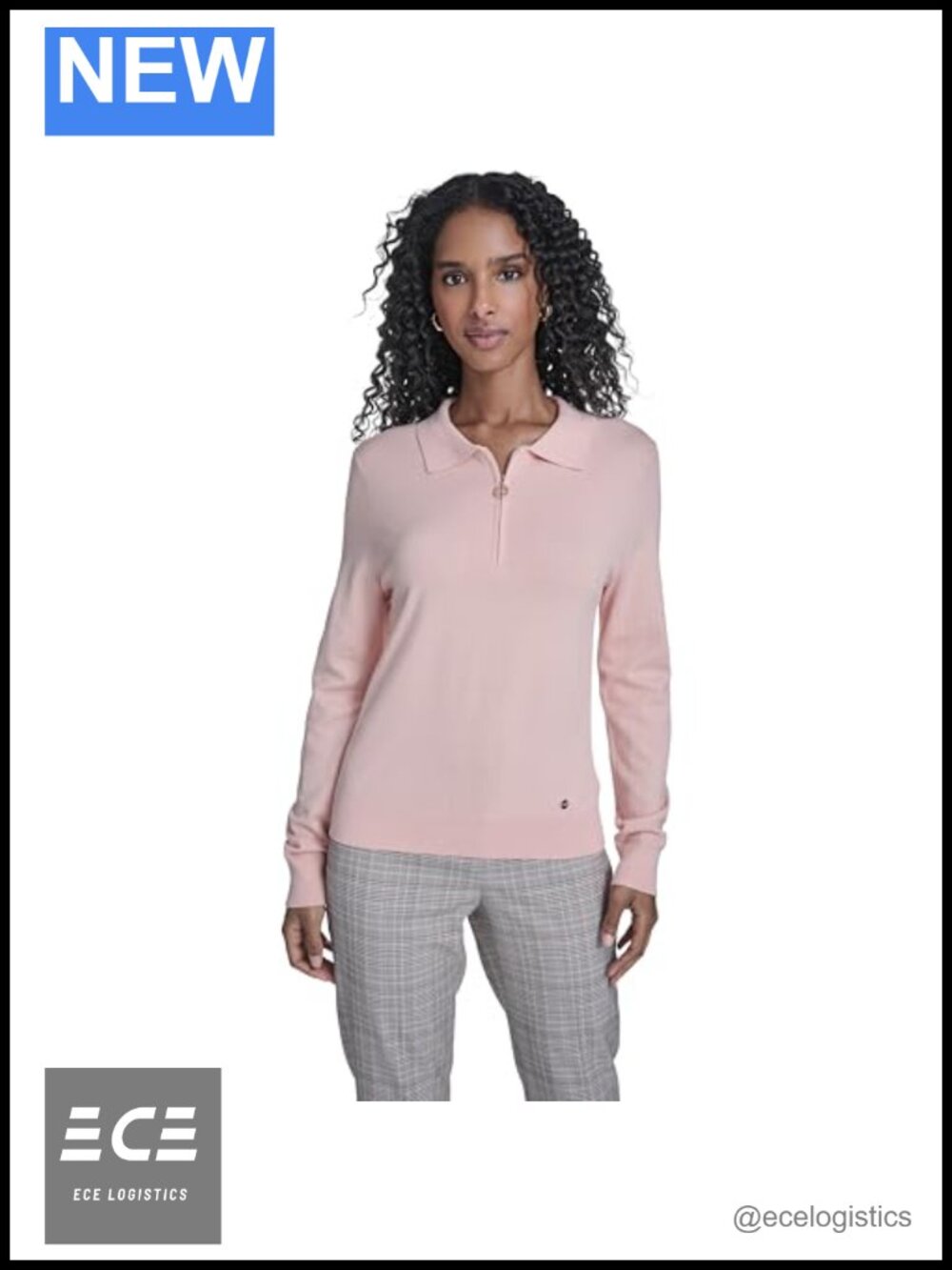 Tommy Hilfiger Women's Solid Long Sleeve Polo 1/4 Zip Sweater